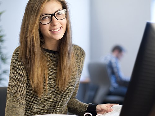 young female office worker